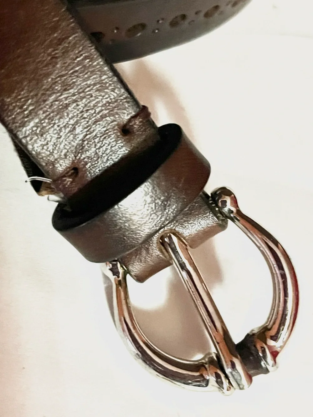 Massimo Dutti Brown Perforated Leather Belt